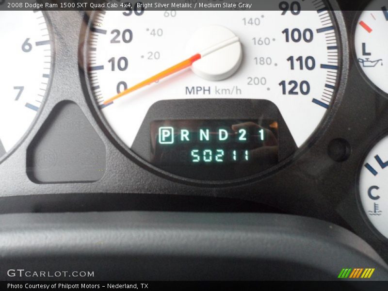 Bright Silver Metallic / Medium Slate Gray 2008 Dodge Ram 1500 SXT Quad Cab 4x4