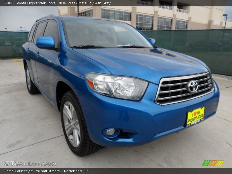 Blue Streak Metallic / Ash Gray 2008 Toyota Highlander Sport