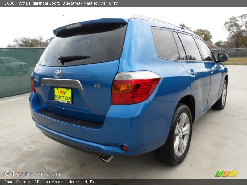 Blue Streak Metallic / Ash Gray 2008 Toyota Highlander Sport