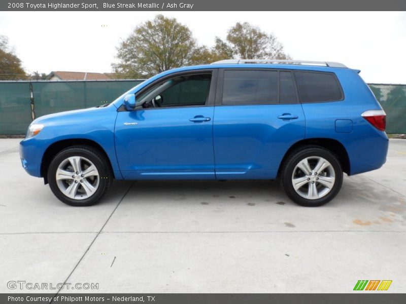 Blue Streak Metallic / Ash Gray 2008 Toyota Highlander Sport