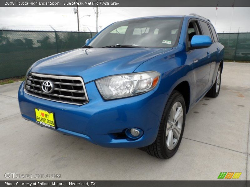Blue Streak Metallic / Ash Gray 2008 Toyota Highlander Sport