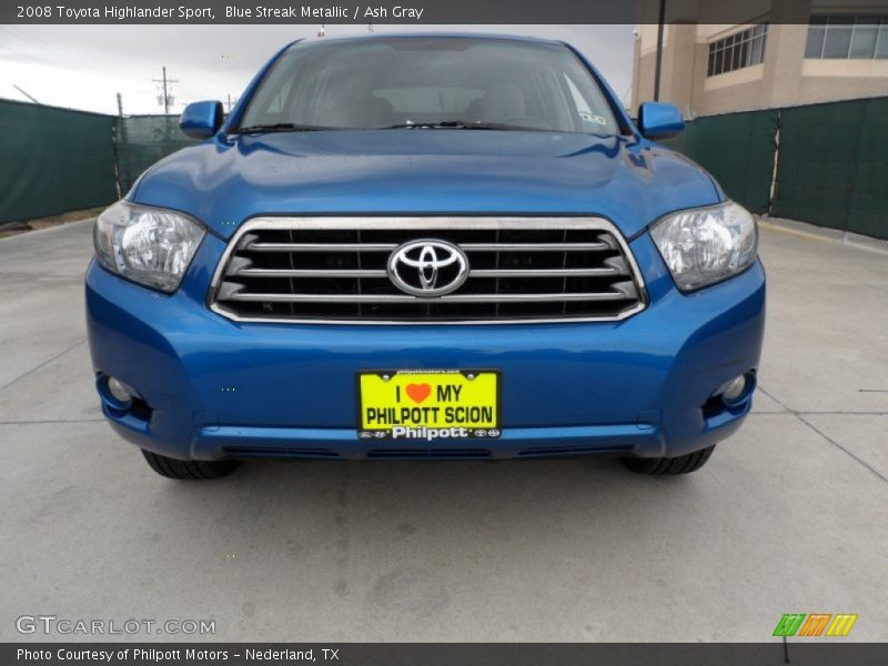 Blue Streak Metallic / Ash Gray 2008 Toyota Highlander Sport