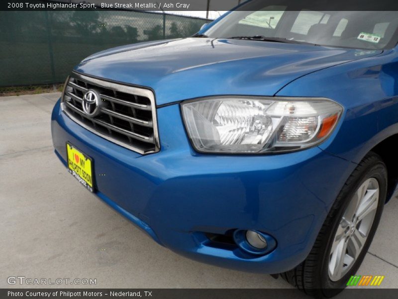 Blue Streak Metallic / Ash Gray 2008 Toyota Highlander Sport