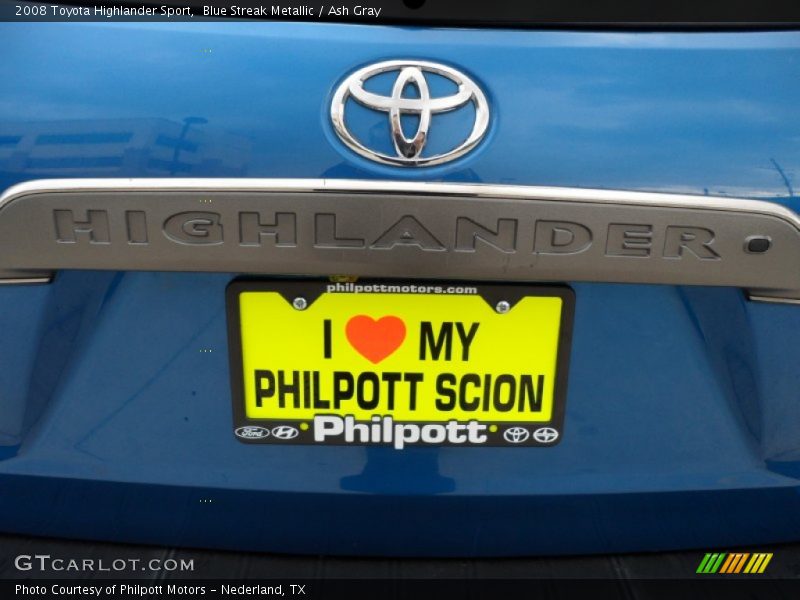 Blue Streak Metallic / Ash Gray 2008 Toyota Highlander Sport