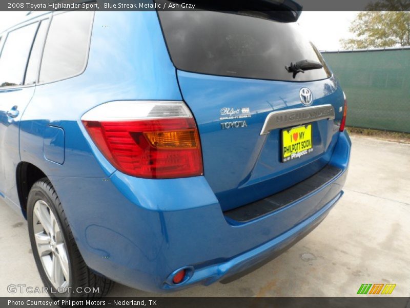 Blue Streak Metallic / Ash Gray 2008 Toyota Highlander Sport