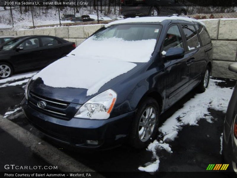 Velvet Blue Metallic / Gray 2008 Kia Sedona LX