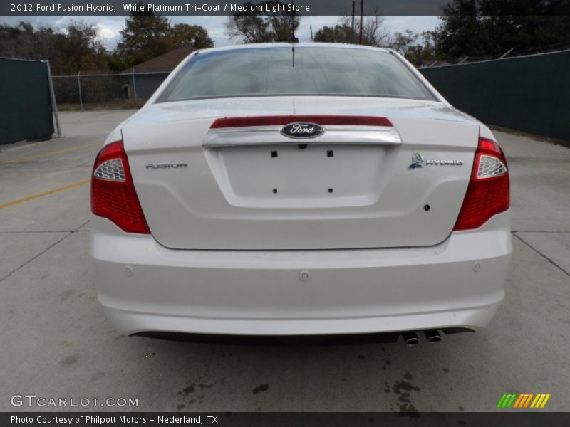 White Platinum Tri-Coat / Medium Light Stone 2012 Ford Fusion Hybrid