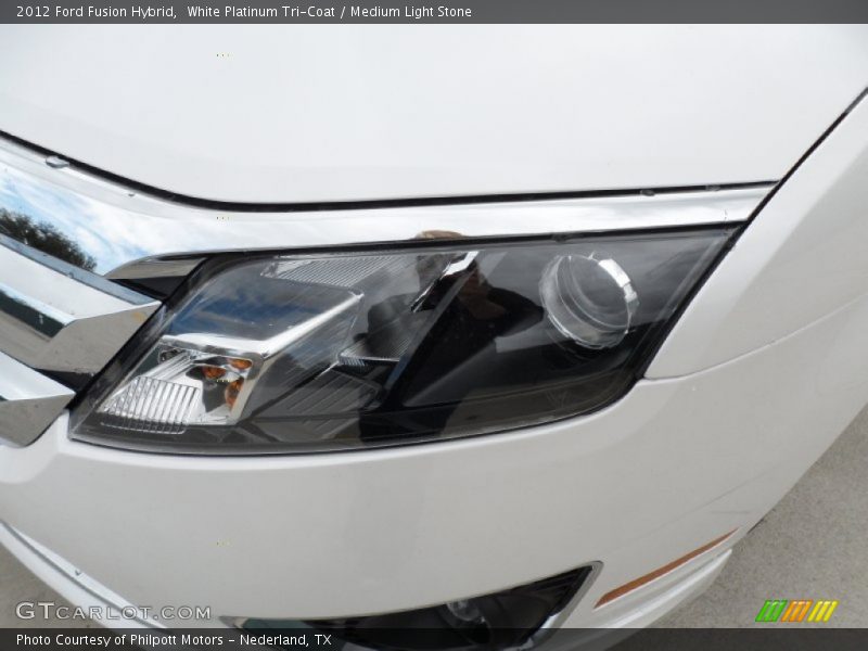 White Platinum Tri-Coat / Medium Light Stone 2012 Ford Fusion Hybrid