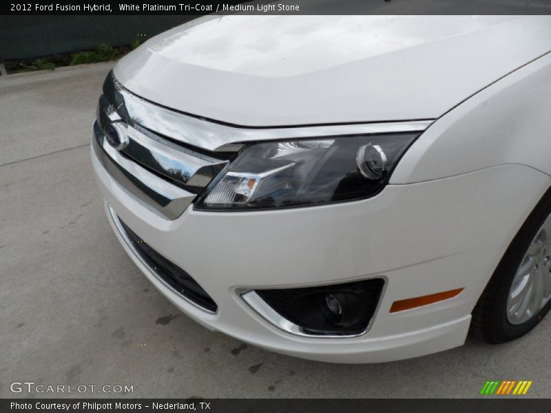 White Platinum Tri-Coat / Medium Light Stone 2012 Ford Fusion Hybrid