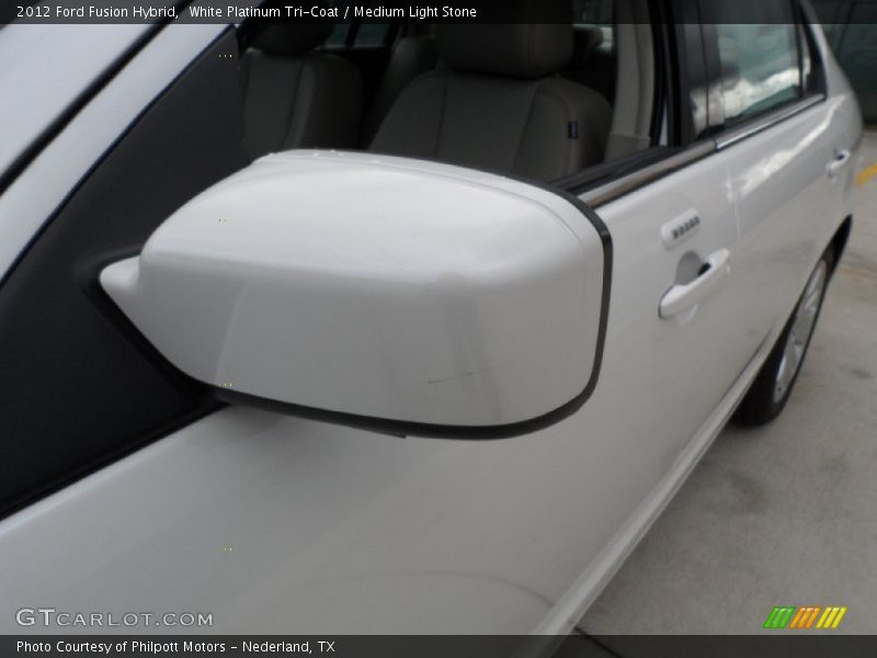 White Platinum Tri-Coat / Medium Light Stone 2012 Ford Fusion Hybrid