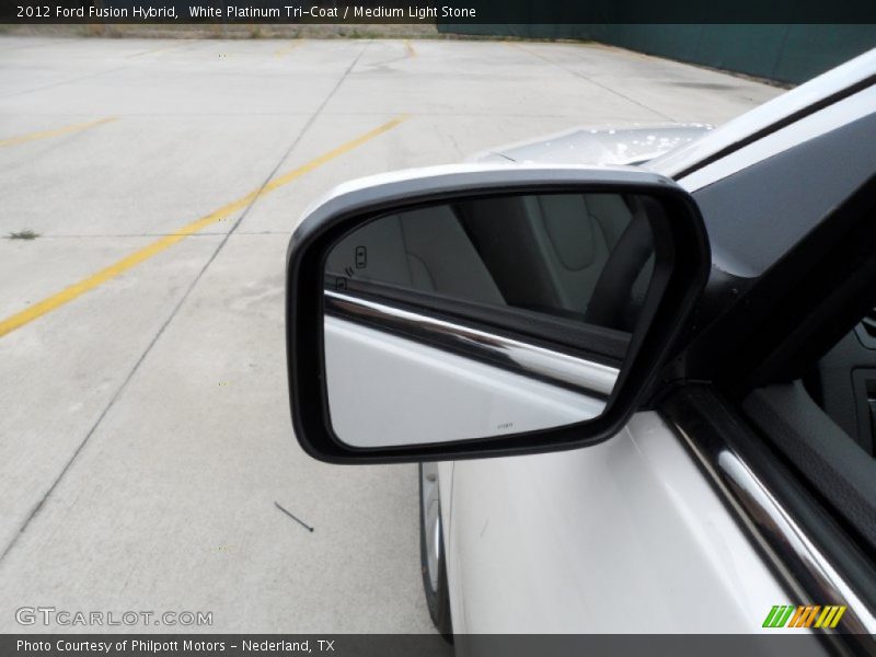White Platinum Tri-Coat / Medium Light Stone 2012 Ford Fusion Hybrid