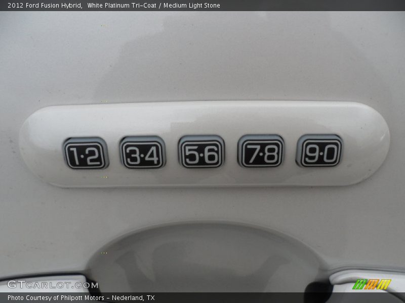 White Platinum Tri-Coat / Medium Light Stone 2012 Ford Fusion Hybrid