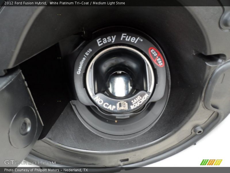 White Platinum Tri-Coat / Medium Light Stone 2012 Ford Fusion Hybrid