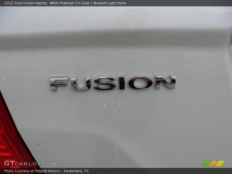 White Platinum Tri-Coat / Medium Light Stone 2012 Ford Fusion Hybrid