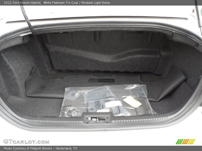 White Platinum Tri-Coat / Medium Light Stone 2012 Ford Fusion Hybrid