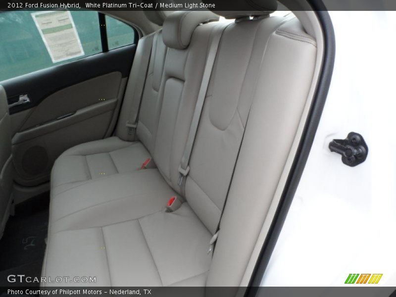 White Platinum Tri-Coat / Medium Light Stone 2012 Ford Fusion Hybrid