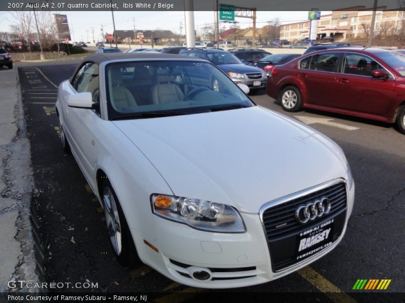 Ibis White / Beige 2007 Audi A4 2.0T quattro Cabriolet