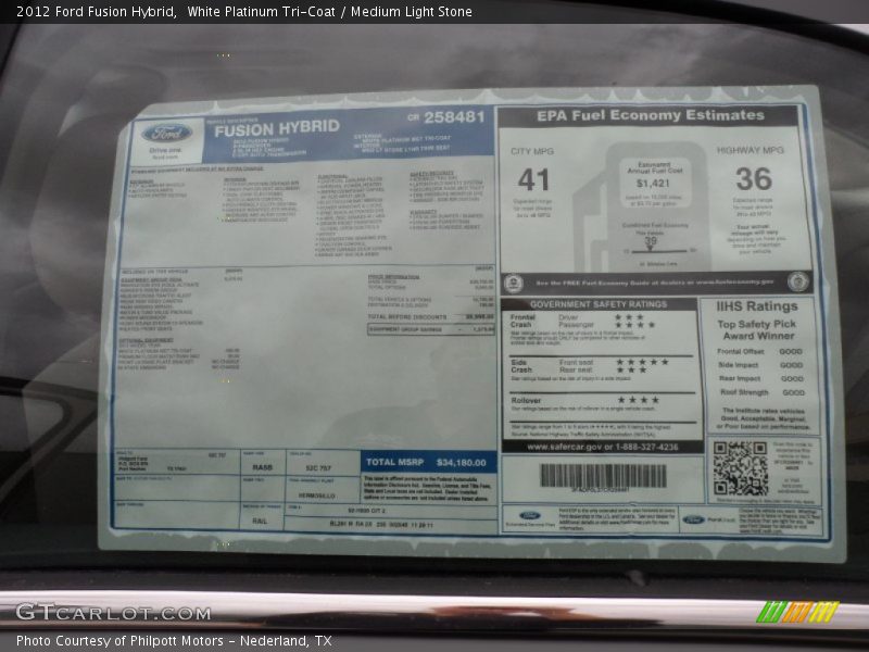 Hybrid MSRP - 2012 Ford Fusion Hybrid