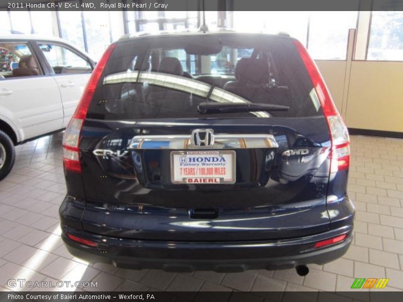 Royal Blue Pearl / Gray 2011 Honda CR-V EX-L 4WD