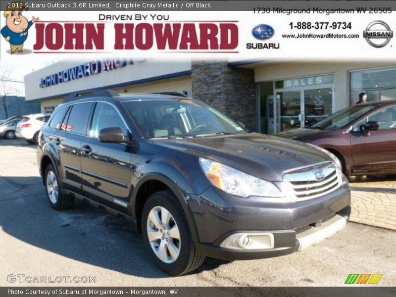 Graphite Gray Metallic / Off Black 2012 Subaru Outback 3.6R Limited
