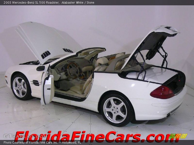 Alabaster White / Stone 2003 Mercedes-Benz SL 500 Roadster