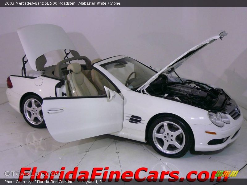 Alabaster White / Stone 2003 Mercedes-Benz SL 500 Roadster