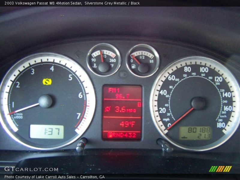  2003 Passat W8 4Motion Sedan W8 4Motion Sedan Gauges