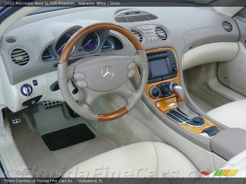 Alabaster White / Stone 2003 Mercedes-Benz SL 500 Roadster