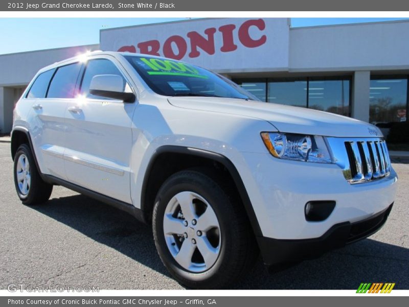 Stone White / Black 2012 Jeep Grand Cherokee Laredo
