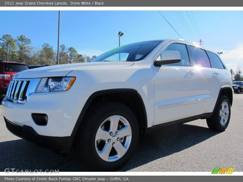 Stone White / Black 2012 Jeep Grand Cherokee Laredo