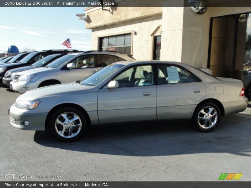 Millennium Silver Metallic / Sage 2000 Lexus ES 300 Sedan