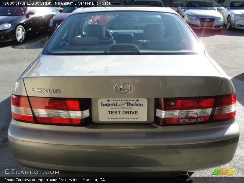 Millennium Silver Metallic / Sage 2000 Lexus ES 300 Sedan