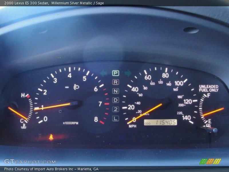 Millennium Silver Metallic / Sage 2000 Lexus ES 300 Sedan