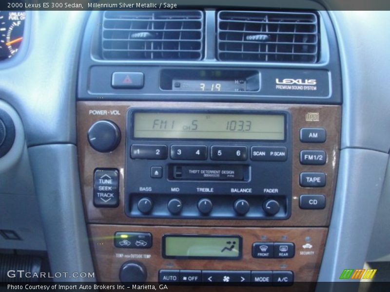 Millennium Silver Metallic / Sage 2000 Lexus ES 300 Sedan