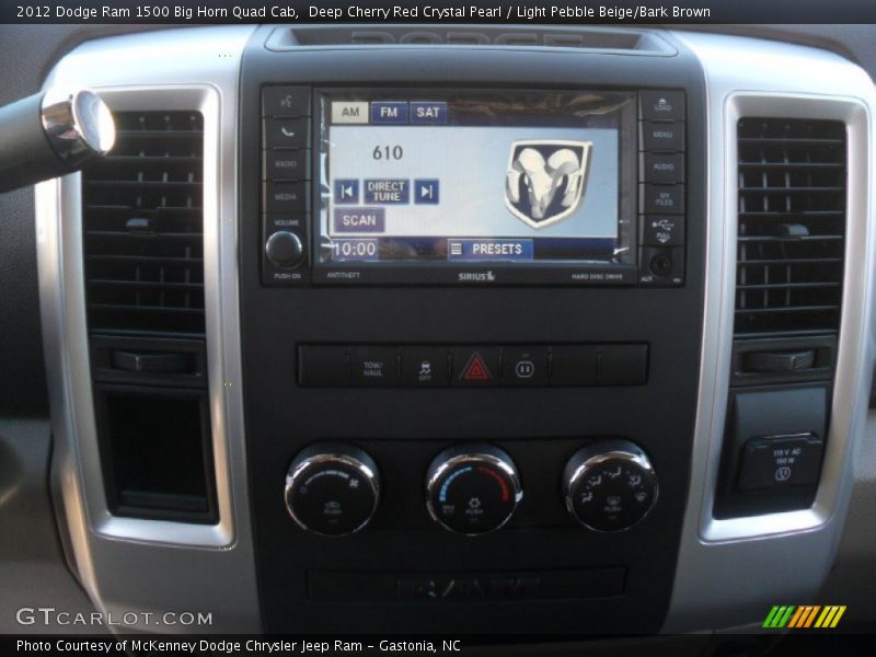 Deep Cherry Red Crystal Pearl / Light Pebble Beige/Bark Brown 2012 Dodge Ram 1500 Big Horn Quad Cab