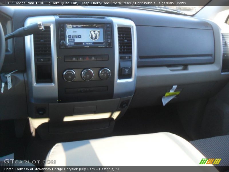 Deep Cherry Red Crystal Pearl / Light Pebble Beige/Bark Brown 2012 Dodge Ram 1500 Big Horn Quad Cab