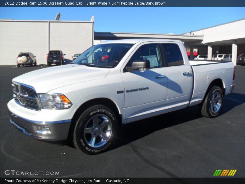 Bright White / Light Pebble Beige/Bark Brown 2012 Dodge Ram 1500 Big Horn Quad Cab