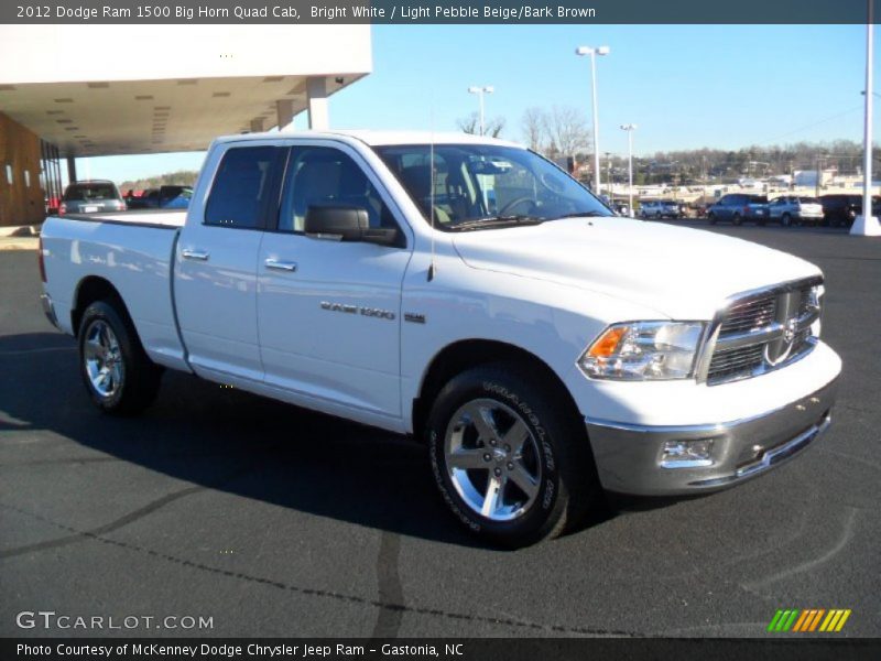 Bright White / Light Pebble Beige/Bark Brown 2012 Dodge Ram 1500 Big Horn Quad Cab