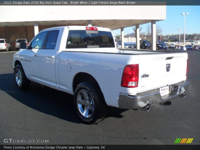 Bright White / Light Pebble Beige/Bark Brown 2012 Dodge Ram 1500 Big Horn Quad Cab