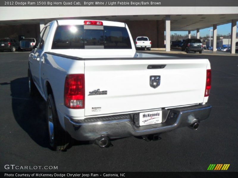 Bright White / Light Pebble Beige/Bark Brown 2012 Dodge Ram 1500 Big Horn Quad Cab