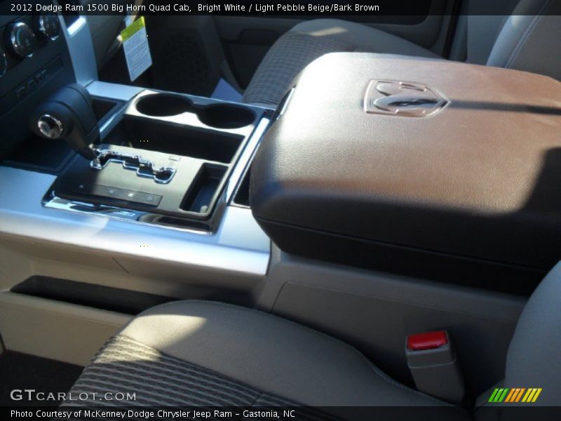 Bright White / Light Pebble Beige/Bark Brown 2012 Dodge Ram 1500 Big Horn Quad Cab