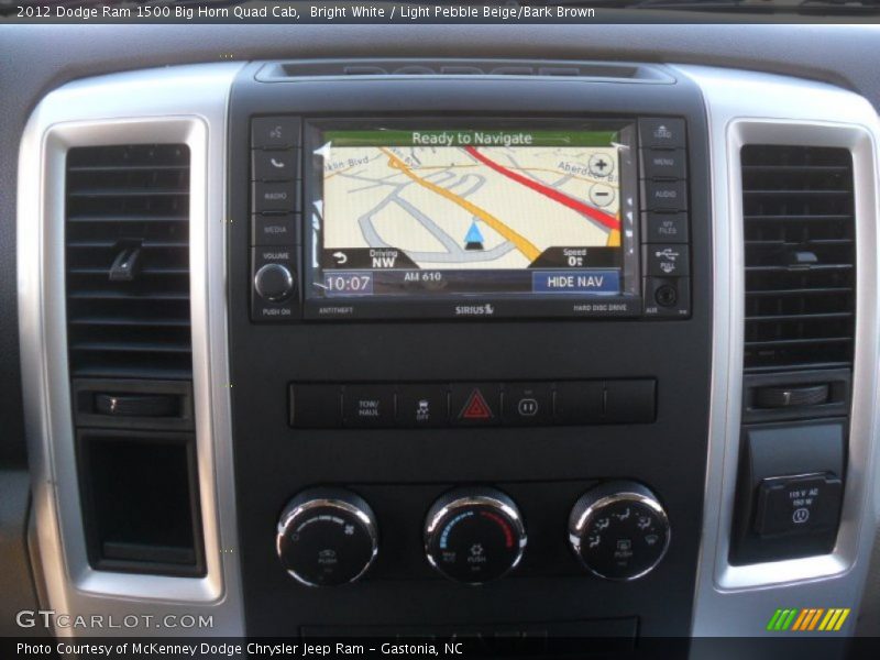 Bright White / Light Pebble Beige/Bark Brown 2012 Dodge Ram 1500 Big Horn Quad Cab