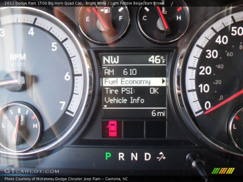 Bright White / Light Pebble Beige/Bark Brown 2012 Dodge Ram 1500 Big Horn Quad Cab