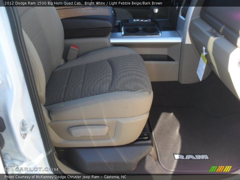 Bright White / Light Pebble Beige/Bark Brown 2012 Dodge Ram 1500 Big Horn Quad Cab