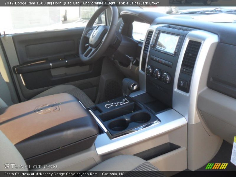 Bright White / Light Pebble Beige/Bark Brown 2012 Dodge Ram 1500 Big Horn Quad Cab