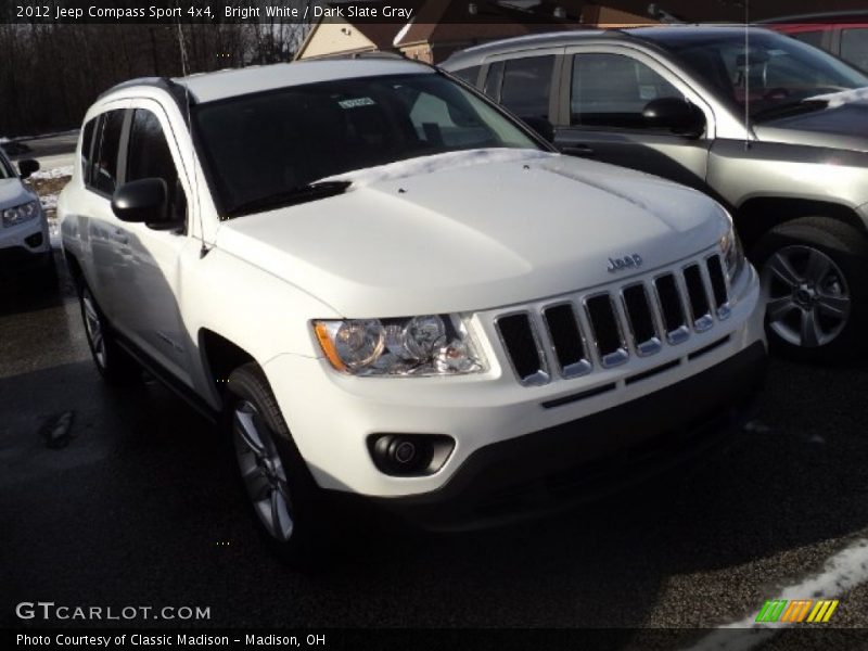 Bright White / Dark Slate Gray 2012 Jeep Compass Sport 4x4
