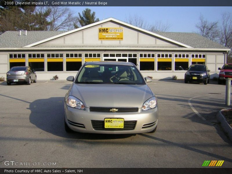 Gold Mist Metallic / Neutral Beige 2008 Chevrolet Impala LT