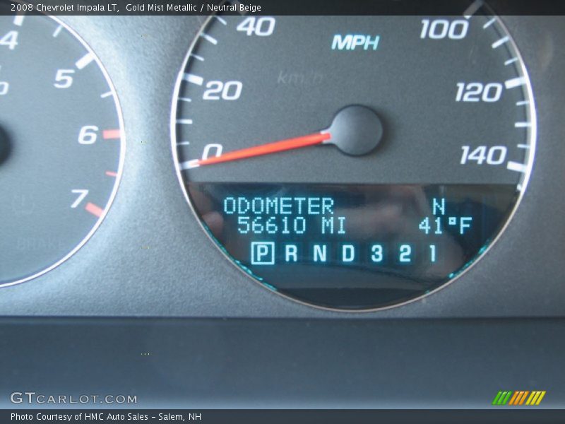 Gold Mist Metallic / Neutral Beige 2008 Chevrolet Impala LT