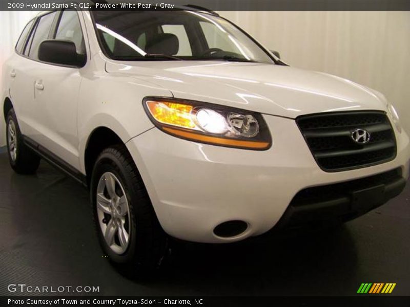 Powder White Pearl / Gray 2009 Hyundai Santa Fe GLS