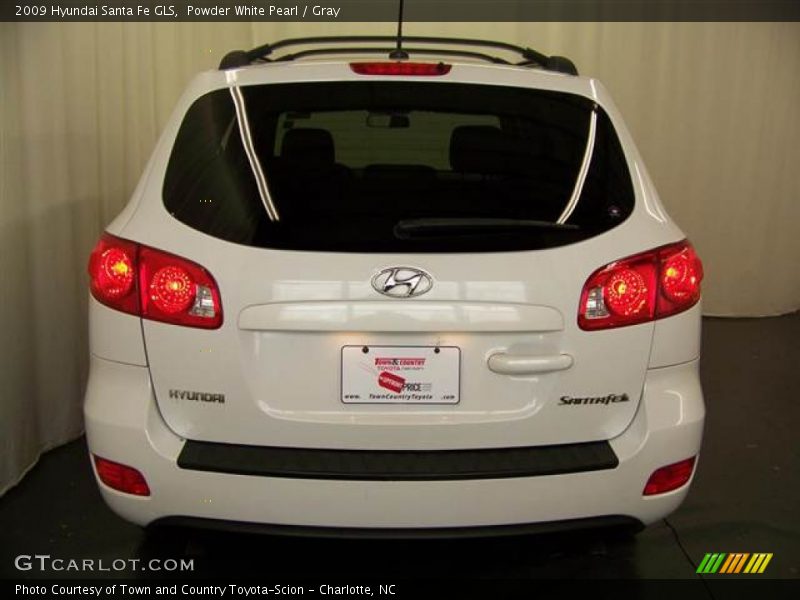 Powder White Pearl / Gray 2009 Hyundai Santa Fe GLS